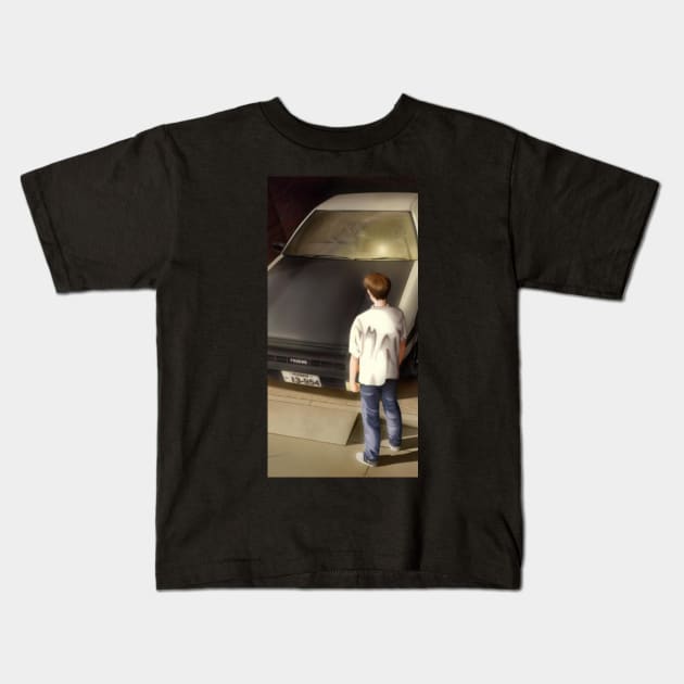 Trueno ae86 Takumi fujiwara Kids T-Shirt by MOTOSHIFT